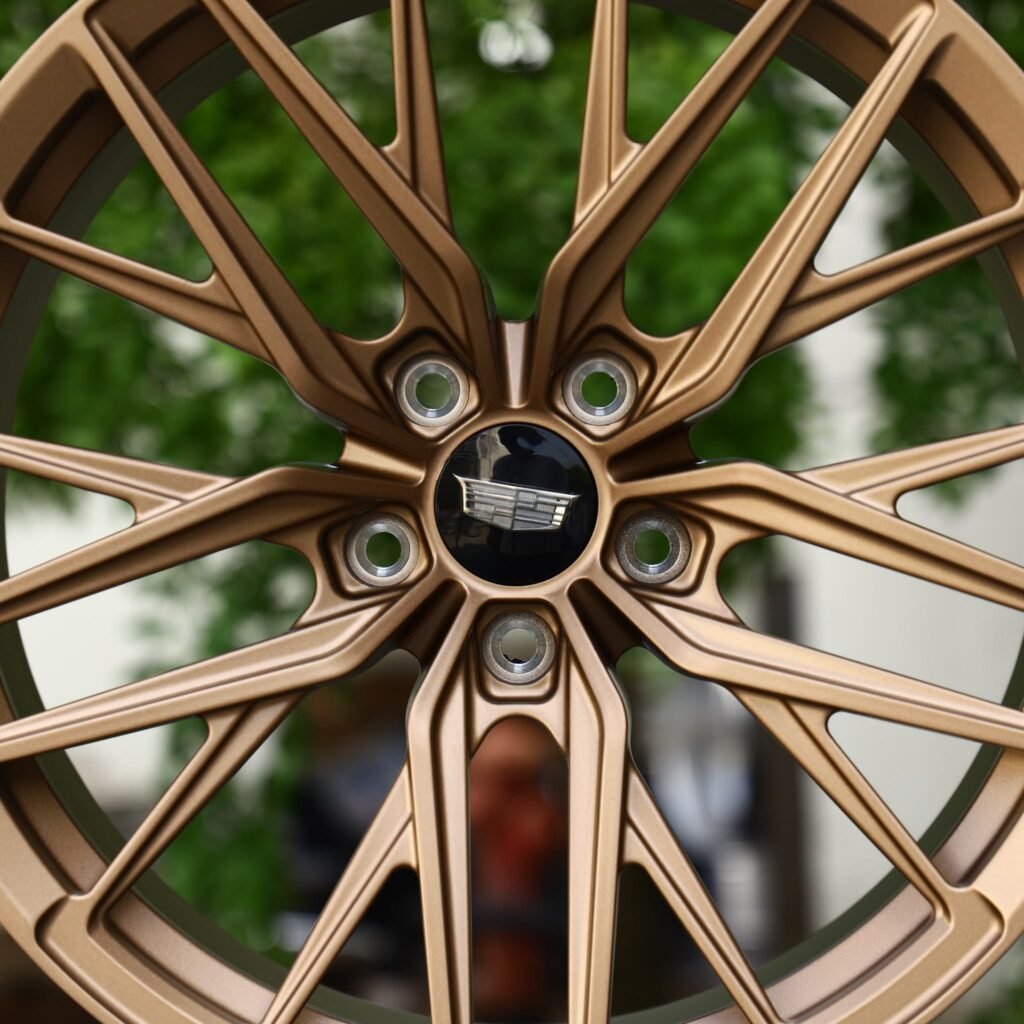 Cadillac CT5 wheels – Matte Bronze 10 Y-Spoke (Cadillac OEM-Style), lip and barrel detail