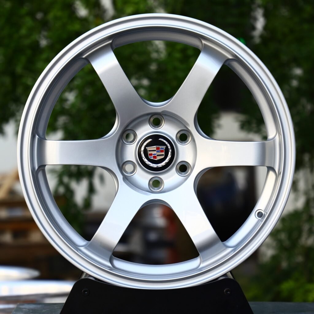 Cadillac CTS-V wheels – Silver 6-Spoke (Cadillac OEM-Style), front view