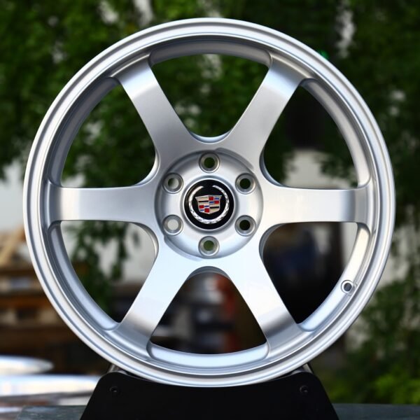 Cadillac CTS-V wheels – Silver 6-Spoke (Cadillac OEM-Style), front view
