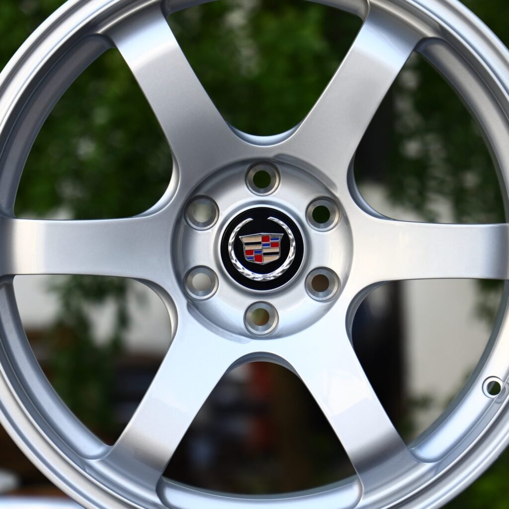 Cadillac CTS-V wheels – Silver 6-Spoke (Cadillac OEM-Style), lip and barrel detail
