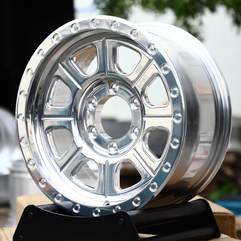 Chevrolet Silverado wheels – Polished 9-Spoke Bolted Ring, angled view
