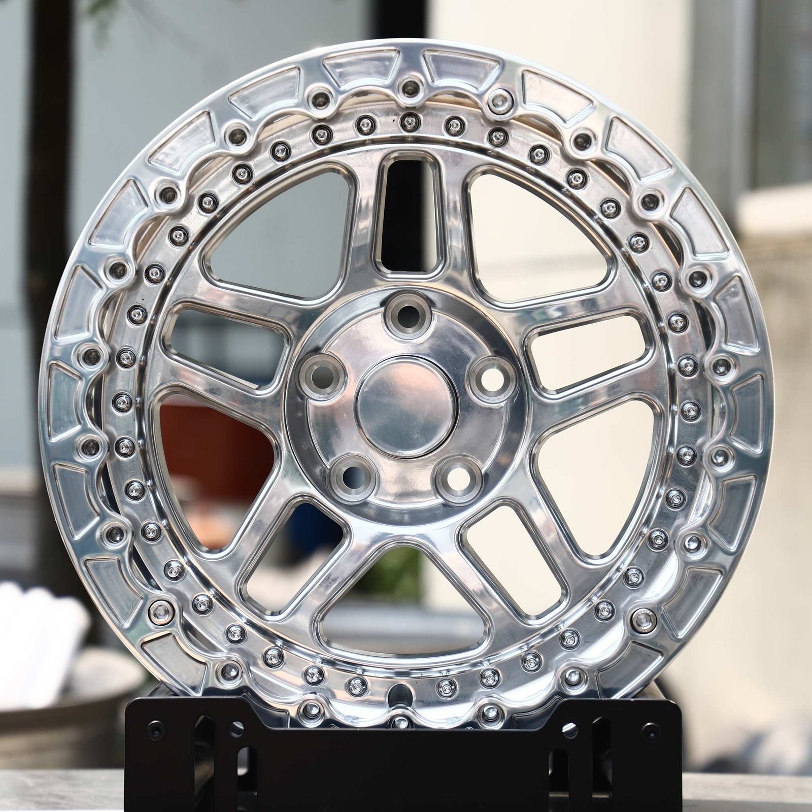 Chevrolet Corvette wheels – Polished 5 Split-Spoke, front view