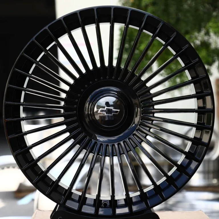 Chevrolet OEM-Style Gloss Black Multi-Spoke Floating Cap Forged Wheels – Chevrolet Camaro / Corvette, front view