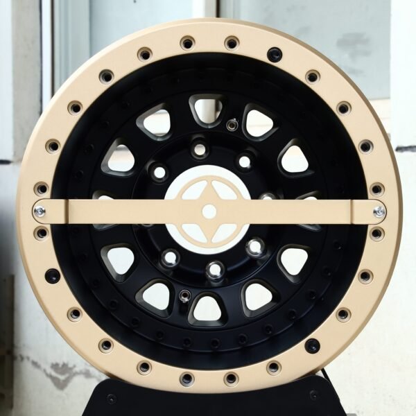 Chevrolet Silverado HD wheels – Black Sand Bolted Ring Cross-Bar, front view