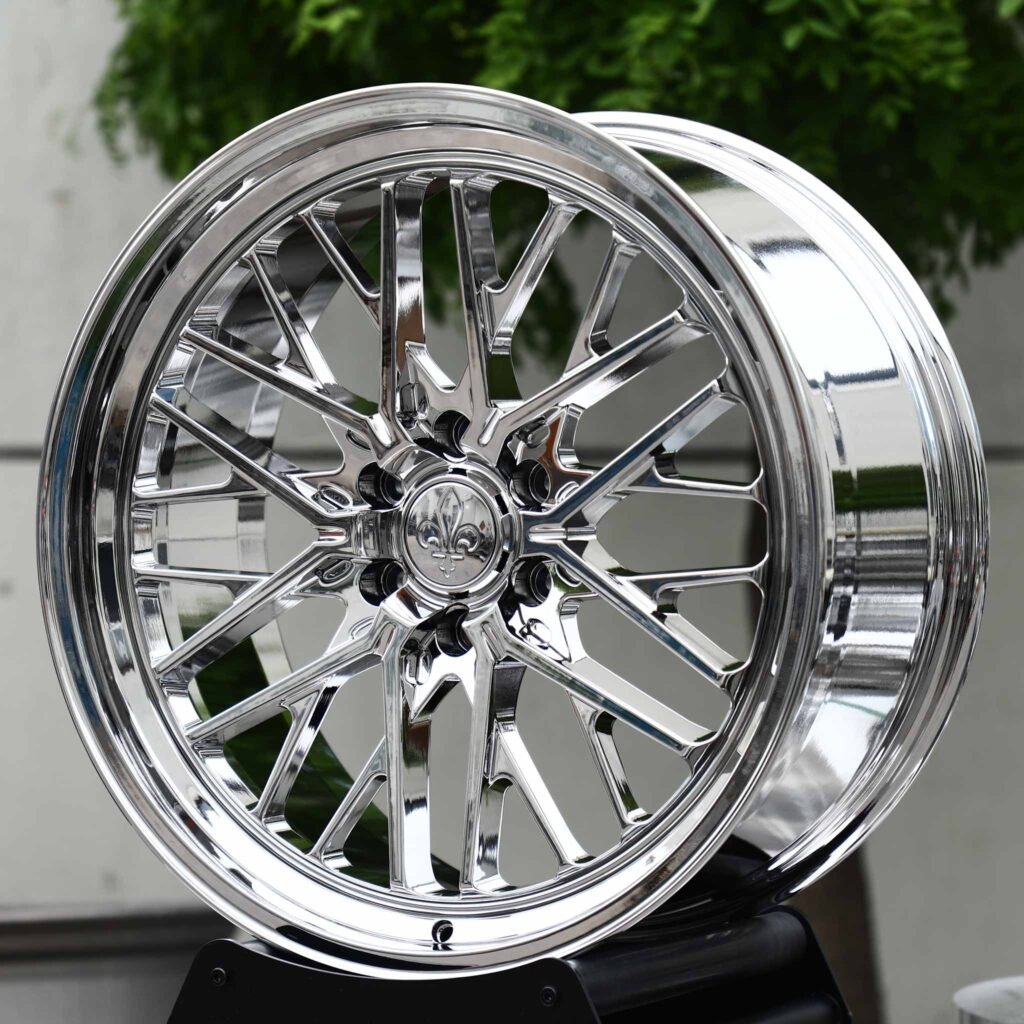 GMC Yukon wheels – Chrome Mesh Deep Lip, angled view