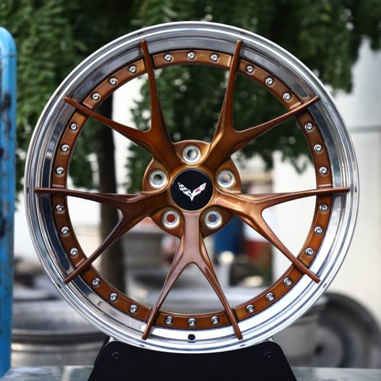 Chevrolet Corvette C8 wheels – Brushed Copper 5 Y-Spoke 2-Piece (Corvette OEM-Style), front view