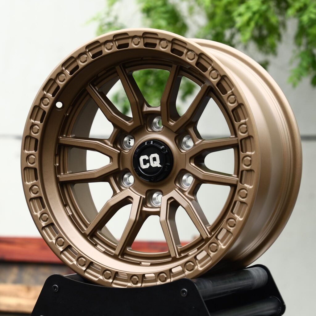Chevrolet Silverado wheels – Bronze 12-Spoke Bolt Ring (CQ-Style), angled view