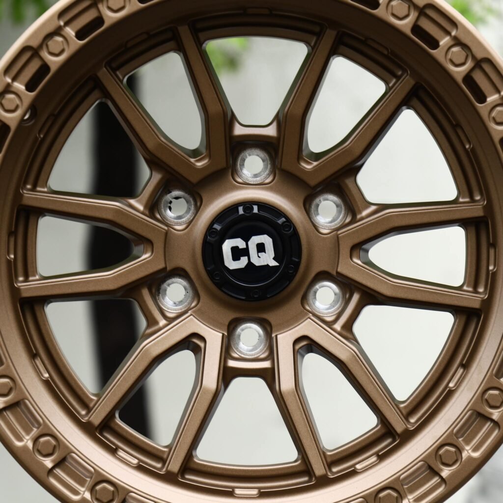 Toyota Tacoma wheels – Bronze 12-Spoke Bolt Ring (CQ-Style), lip and barrel detail