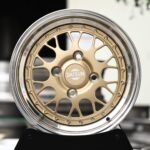 Datsun OEM-Style Gold Cross-Spoke Mesh 2-Piece Polished Lip Forged Wheels – Datsun on-DO / mi-DO Fitment (4-Lug)