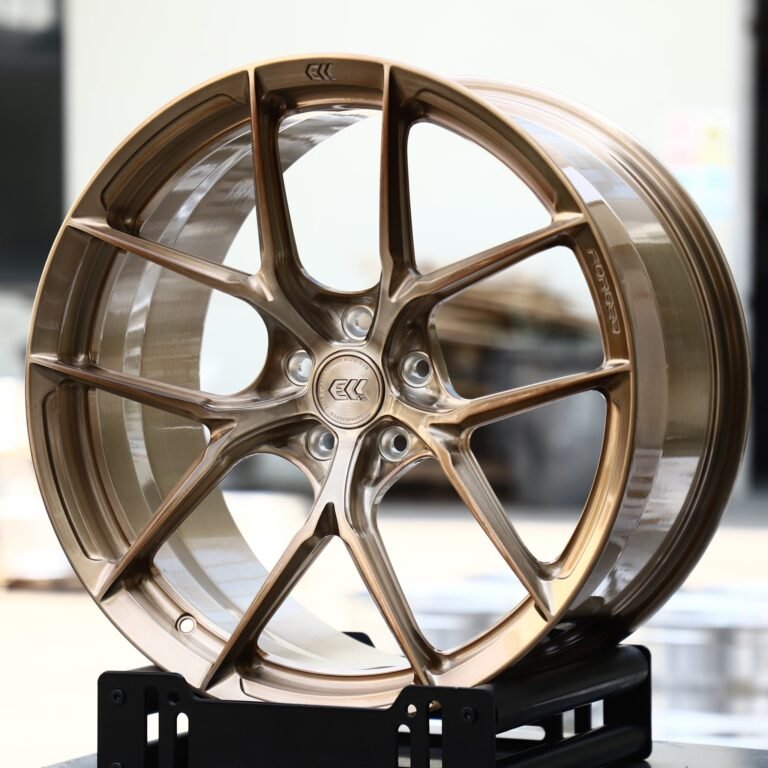 Nissan 370Z wheels – Transparent Bronze Brushed 5 Y-Spoke (ECC-Style), front view