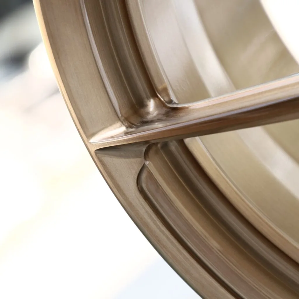 Tesla Model 3 wheels – Transparent Bronze Brushed 5 Y-Spoke (ECC-Style), lip and barrel detail