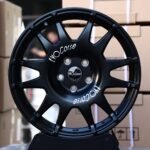 EvoCorse-Style Satin Black 12-Spoke Rally Forged Wheels – Kia Stinger / Hyundai Genesis Fitment (5-Lug)