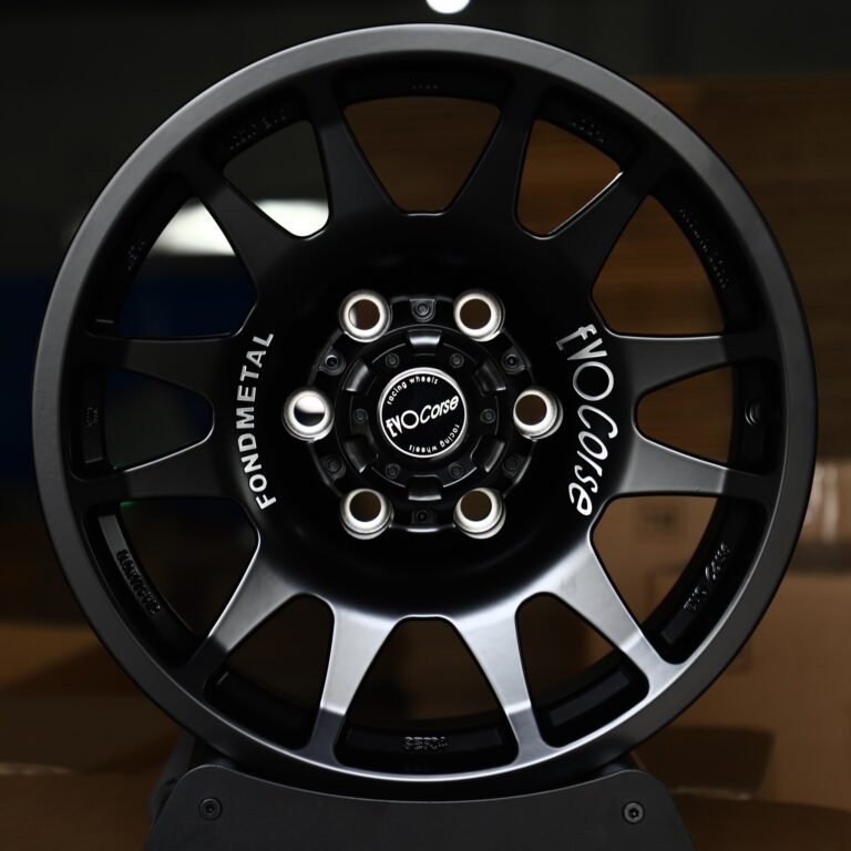 Toyota Hilux wheels – Satin Black 12-Spoke Rally (EvoCorse-Style), front view