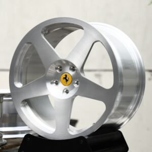 Ferrari OEM-Style Brushed Silver 5-Spoke Forged Wheels – Ferrari 488 / F8 Fitment (5-Lug)