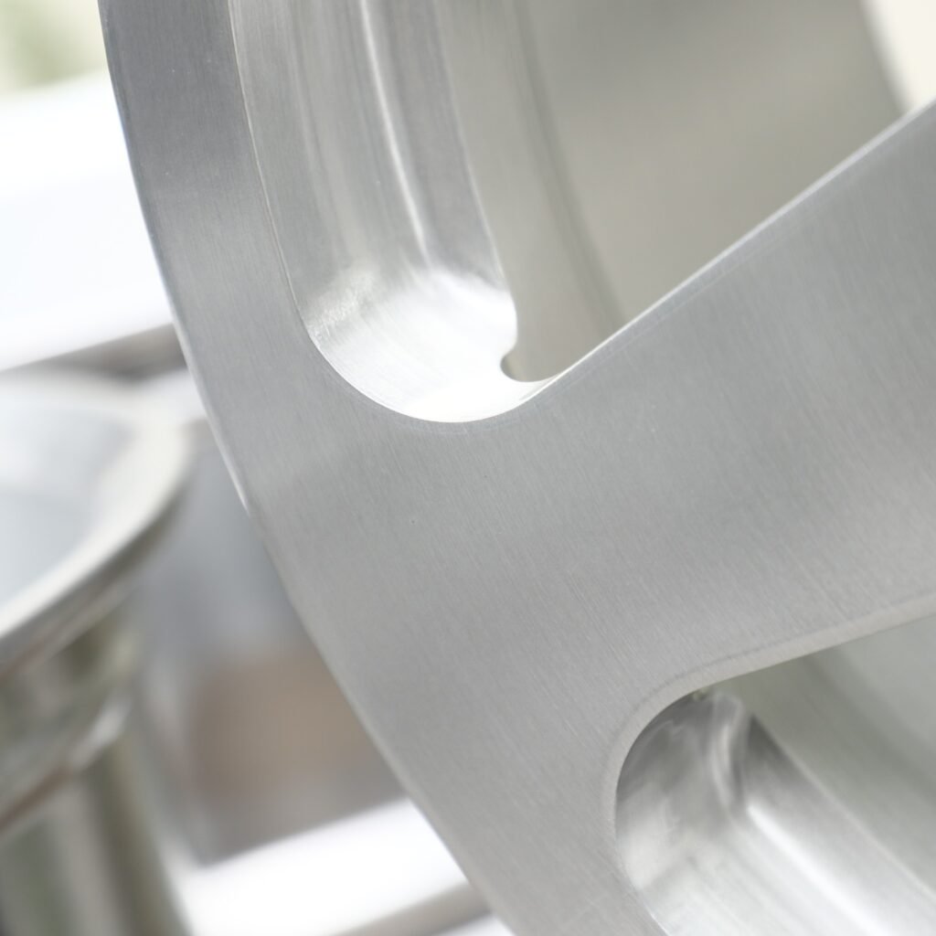 Ferrari 488 wheels – Brushed Silver 5-Spoke (Ferrari OEM-Style), lip and barrel detail