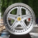 Ferrari OEM-Style Silver Split 5-Spoke 2-Piece Riveted Forged Wheels – Ferrari F8 Tributo / Roma Fitment (5-Lug)