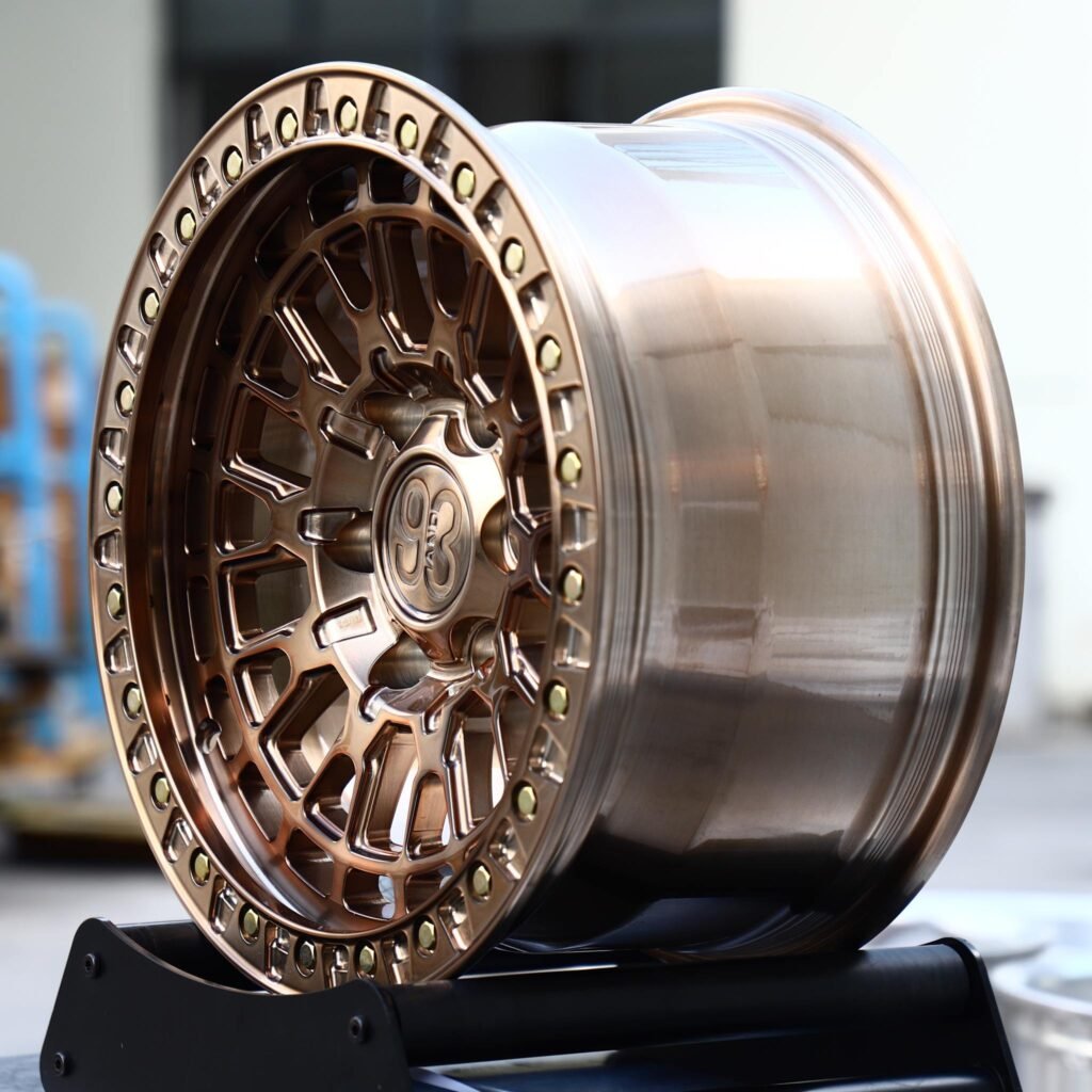 6x139.7 wheels – Bronze Mesh Bolted Ring Round Cap, side view