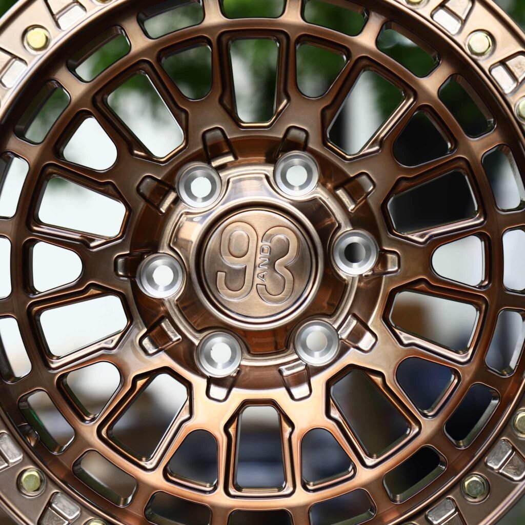 Toyota Tacoma wheels – Bronze Mesh Bolted Ring Round Cap, lip and barrel detail