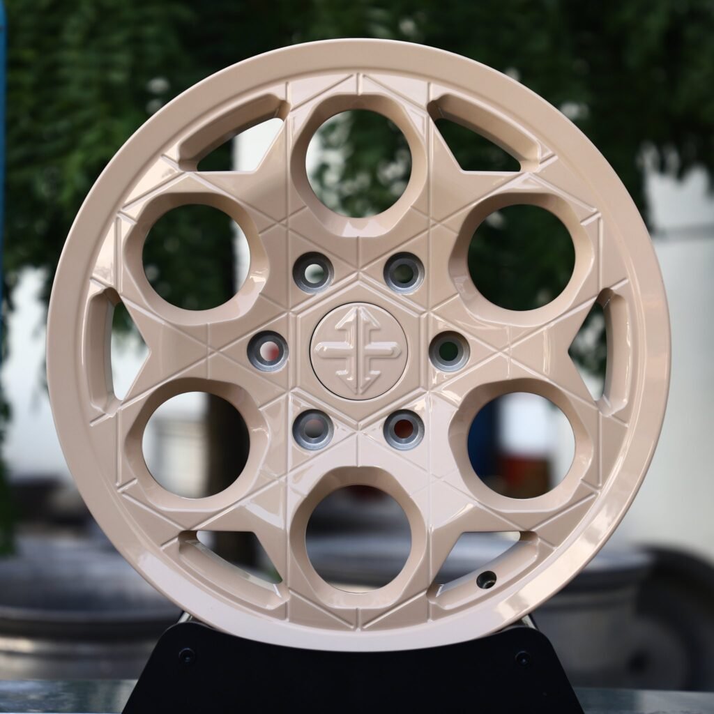 Ford Bronco wheels – Sand Beige Round-Hole, front view