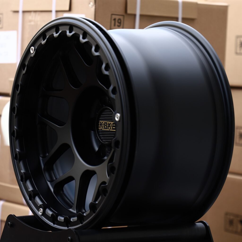 6x135 wheels – Satin Black Y-Mesh, side view