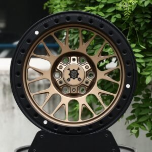 Ford F-150 / Silverado 1500 Off-Road Forged Wheels – Matte Bronze Mesh Black-Ring Beadlock (6-Lug)