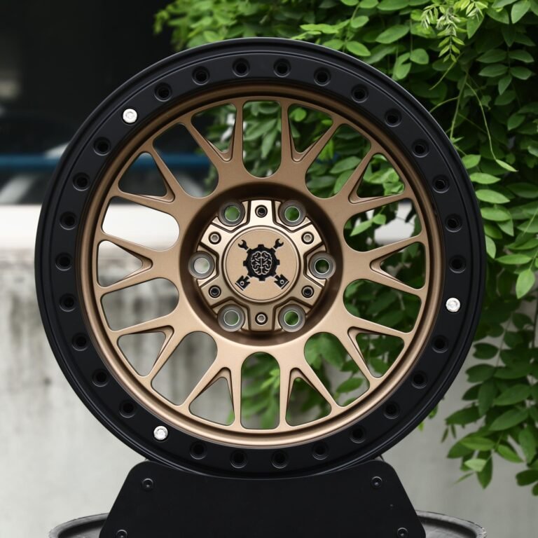 Ford F-150 wheels – Matte Bronze Mesh Black-Ring Beadlock, front view