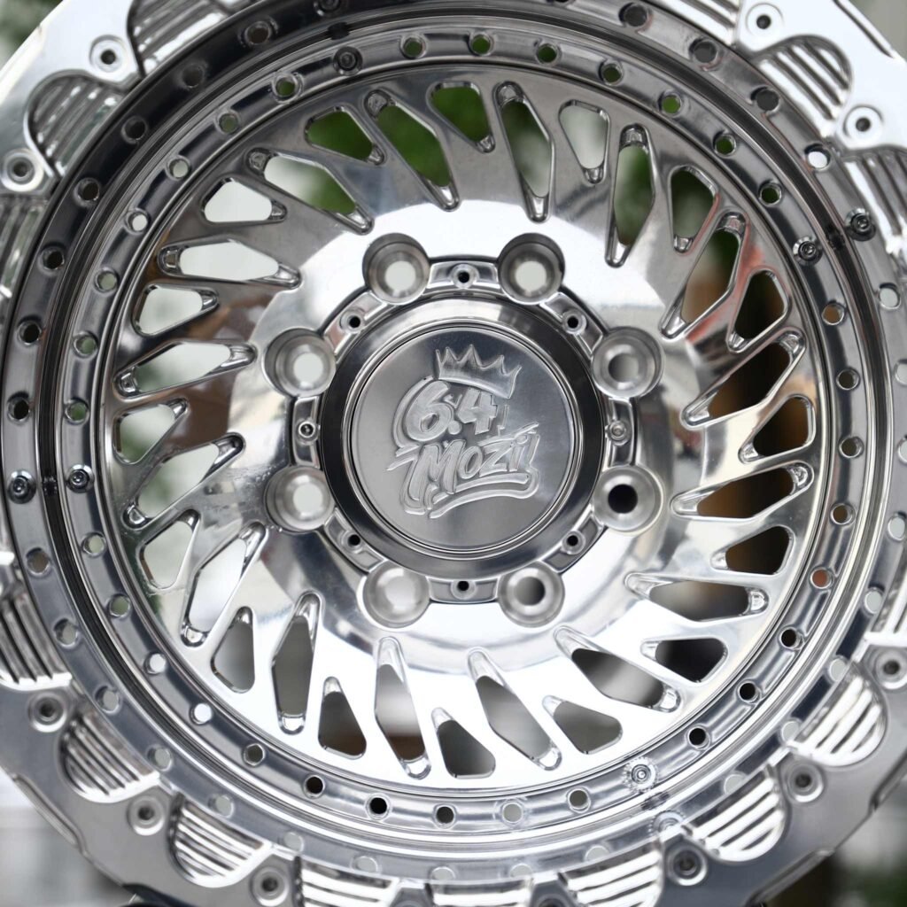 8x170 wheels – Polished Directional Multi-Spoke Deep Lip, side view