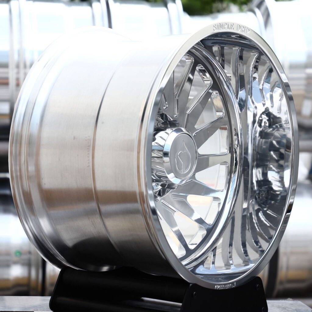 Ford F-350 wheels – Polished Directional Blade-Spoke, angled view