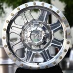 Ford F-250 / Ram 2500 Beadlock Off-Road Forged Wheels – Polished 7-Spoke Gold-Bolt Ring (8-Lug)