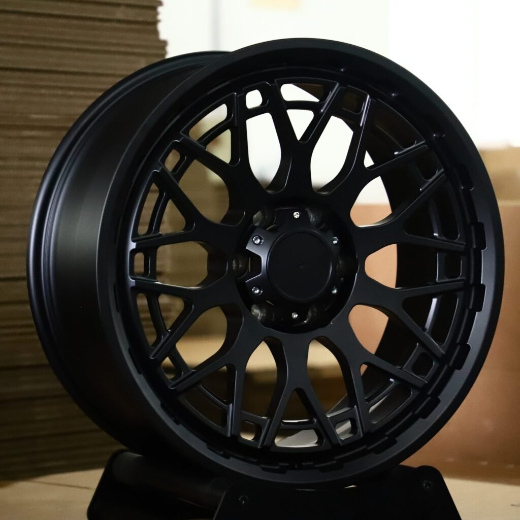 Chevrolet Silverado HD wheels – Matte Black Mesh, angled view