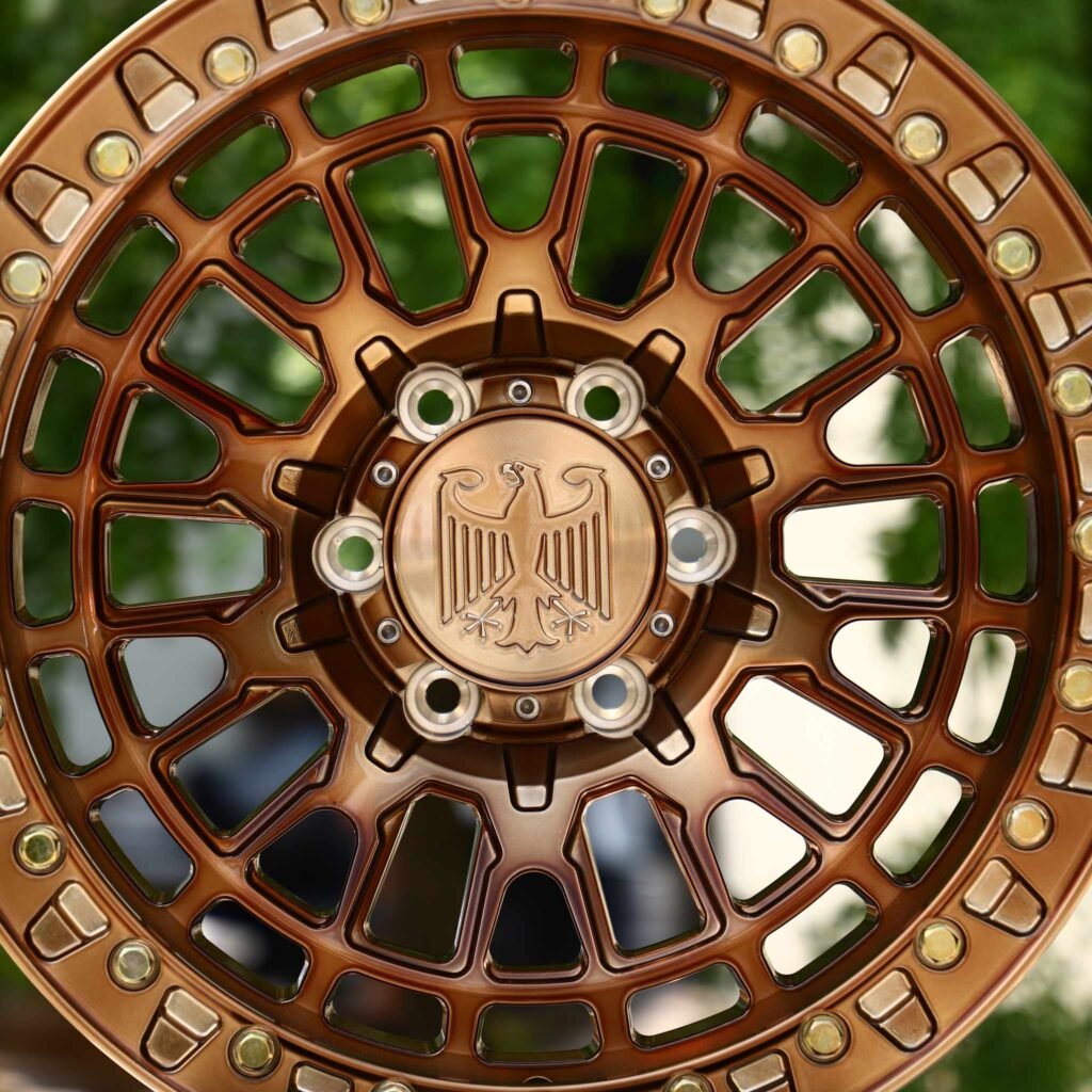 Ram 3500 wheels – Bronze Mesh Bolted Ring, lip and barrel detail