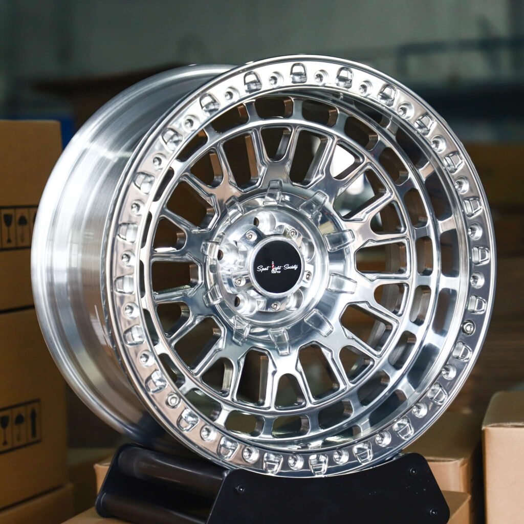 Ram 2500 wheels – Mirror Polished Multi-Spoke Double-Ring, angled view