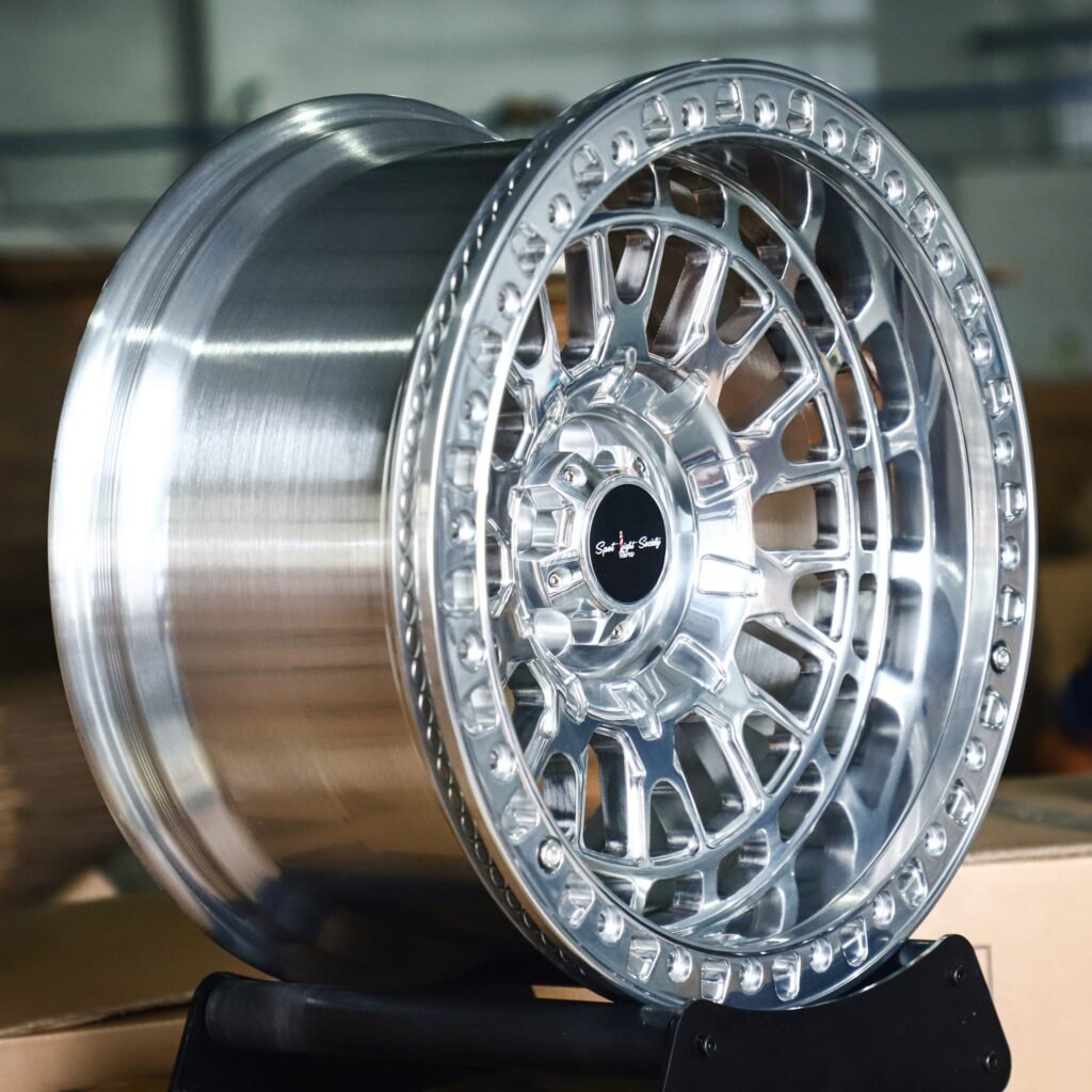 8x170 wheels – Mirror Polished Multi-Spoke Double-Ring, side view