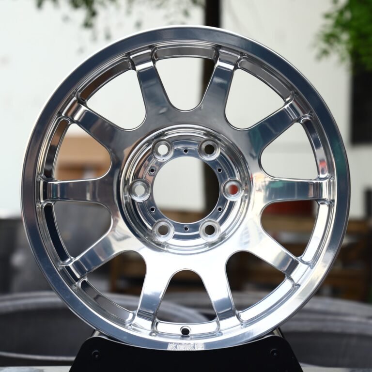 Ford F-250 Super Duty / Ram 2500 Off-Road Forged Wheels – Polished 5 Y-Spoke, front view
