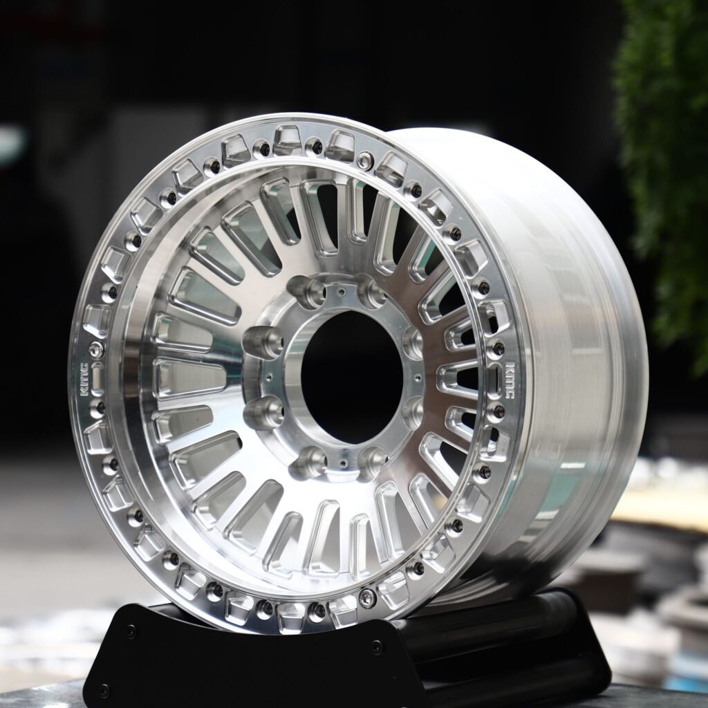 Chevrolet Silverado HD wheels – Mirror Polished Fine Multi-Spoke Beadlock, angled view
