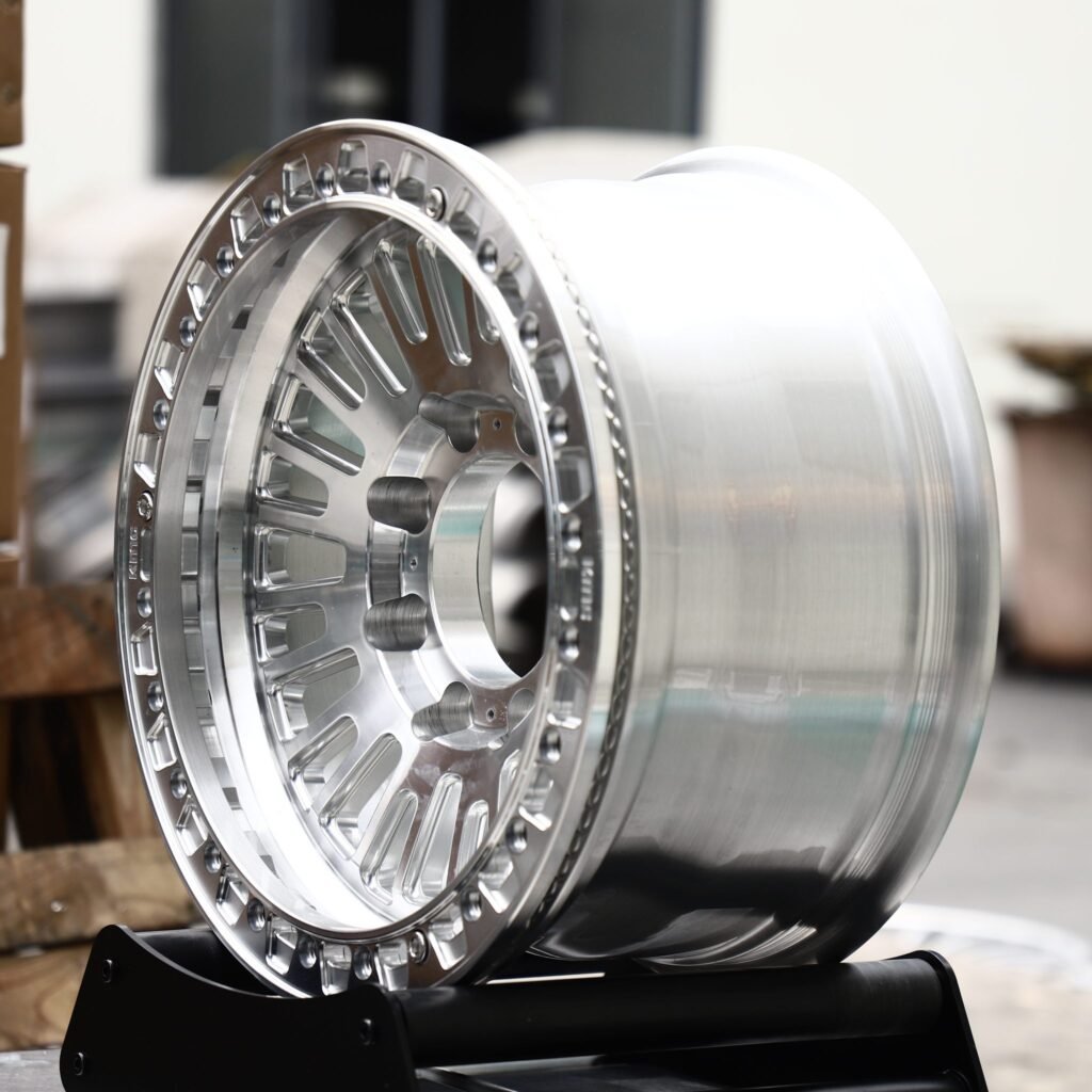 8x170 wheels – Mirror Polished Fine Multi-Spoke Beadlock, side view