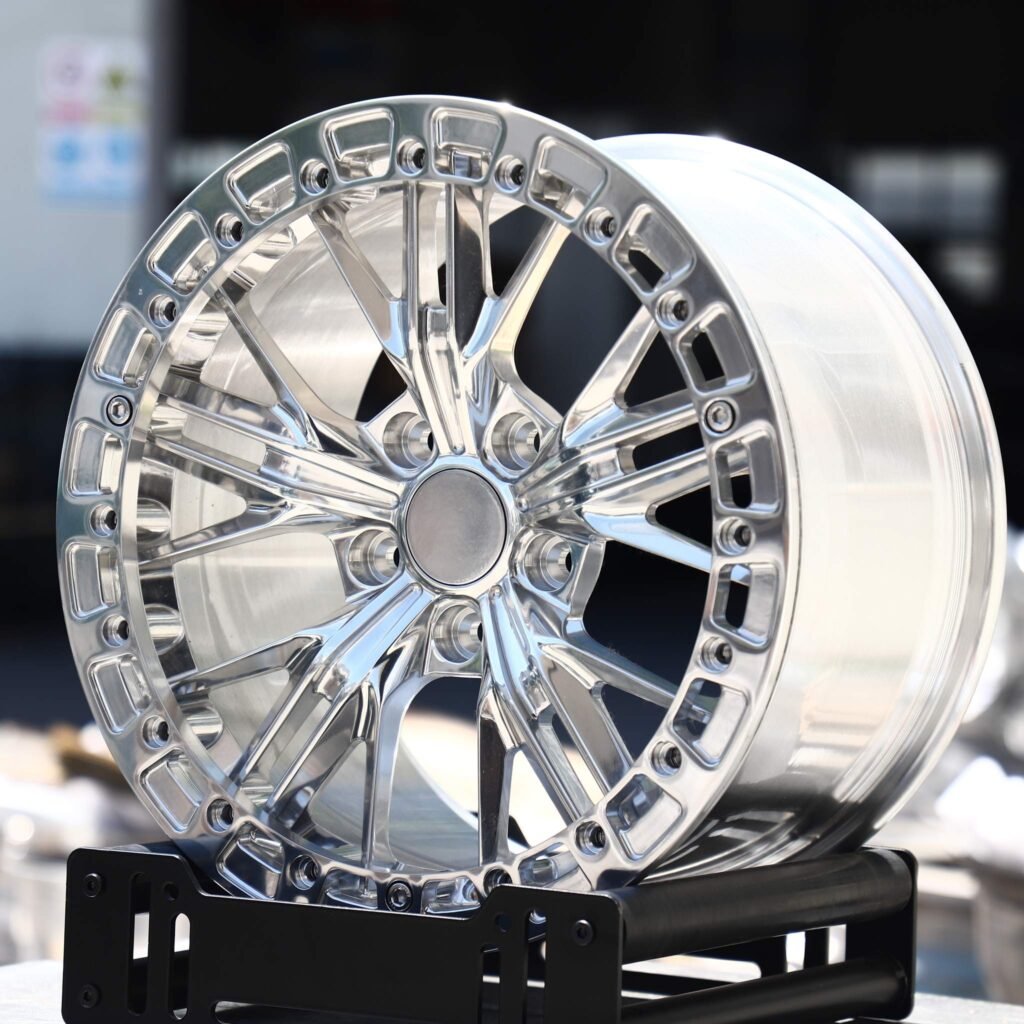 Dodge Challenger wheels – Polished 10 Y-Spoke, angled view