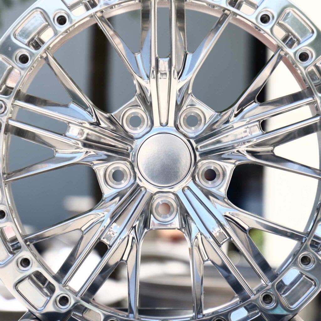 Tesla Model 3 wheels – Polished 10 Y-Spoke, lip and barrel detail