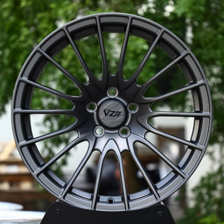 Ford Mustang wheels – Gunmetal 15-Spoke Mesh, front view