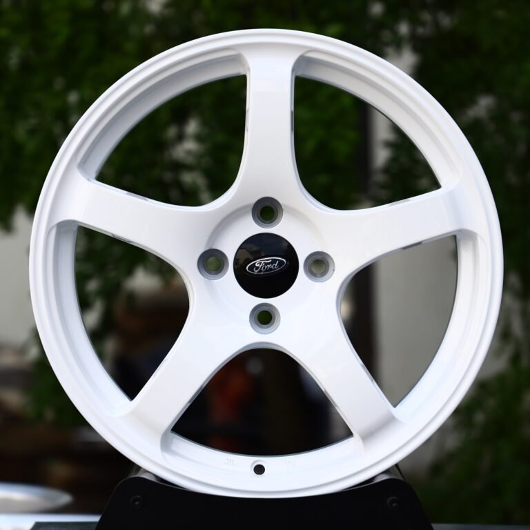 Ford Fiesta wheels – Gloss White 5-Spoke (Ford OEM-Style), front view