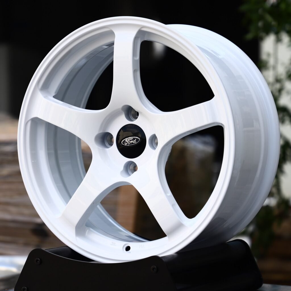 Ford Ecosport wheels – Gloss White 5-Spoke (Ford OEM-Style), angled view