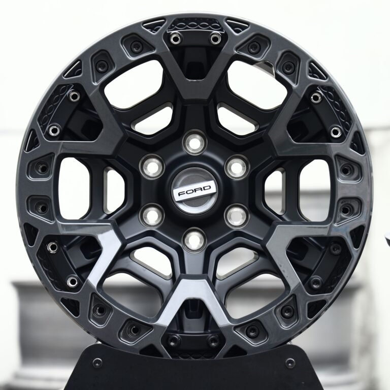 Ford Bronco wheels – Matte Black Web-Spoke Bolt Ring Beadlock (Ford OEM-Style), front view