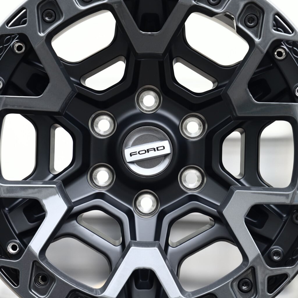 Ford Ranger wheels – Matte Black Web-Spoke Bolt Ring Beadlock (Ford OEM-Style), lip and barrel detail