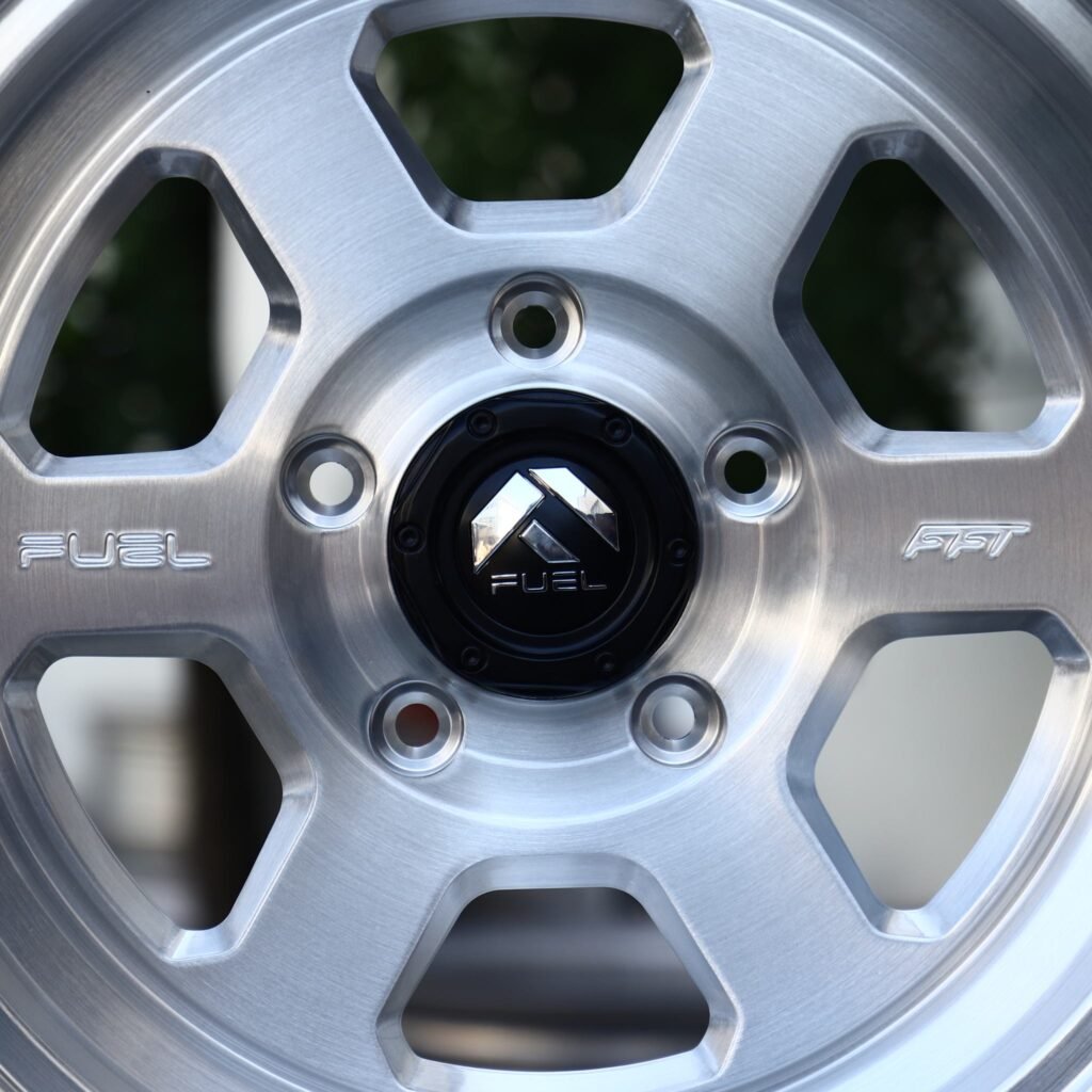 5x127 wheels – Brushed Silver 6-Spoke (Fuel-Style), side view