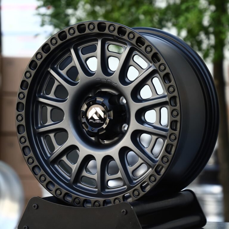 Jeep Wrangler wheels – Gunmetal Multi-Spoke Bolted Ring (Fuel-Style), front view