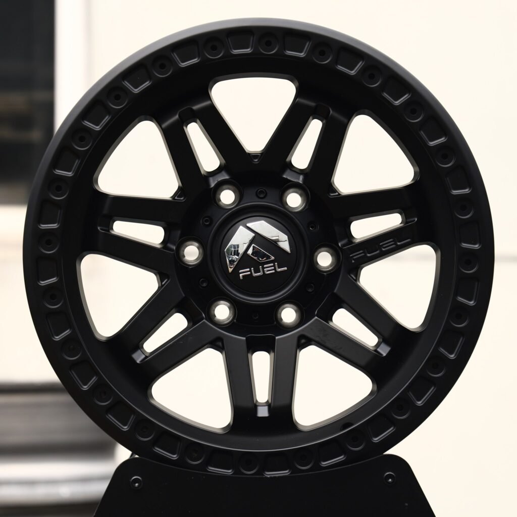 Chevrolet Silverado 1500 wheels – Matte Black 6 Split-Spoke (Fuel-Style), front view
