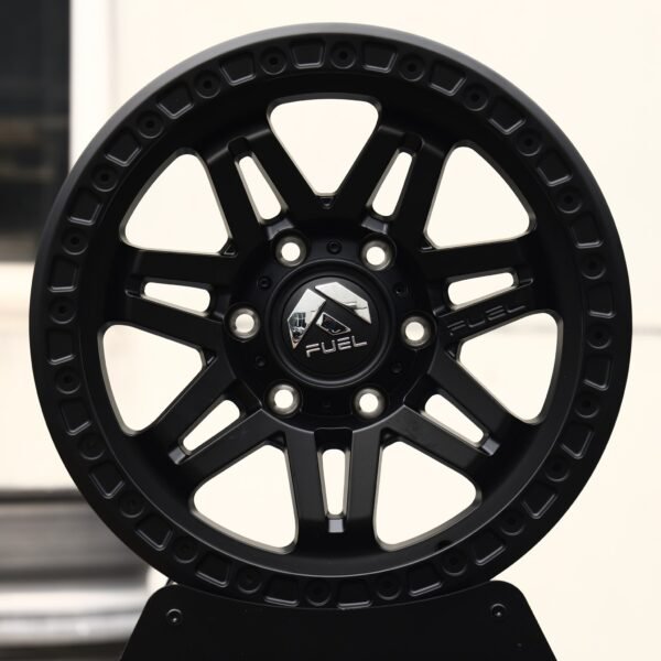 Chevrolet Silverado 1500 wheels – Matte Black 6 Split-Spoke (Fuel-Style), front view
