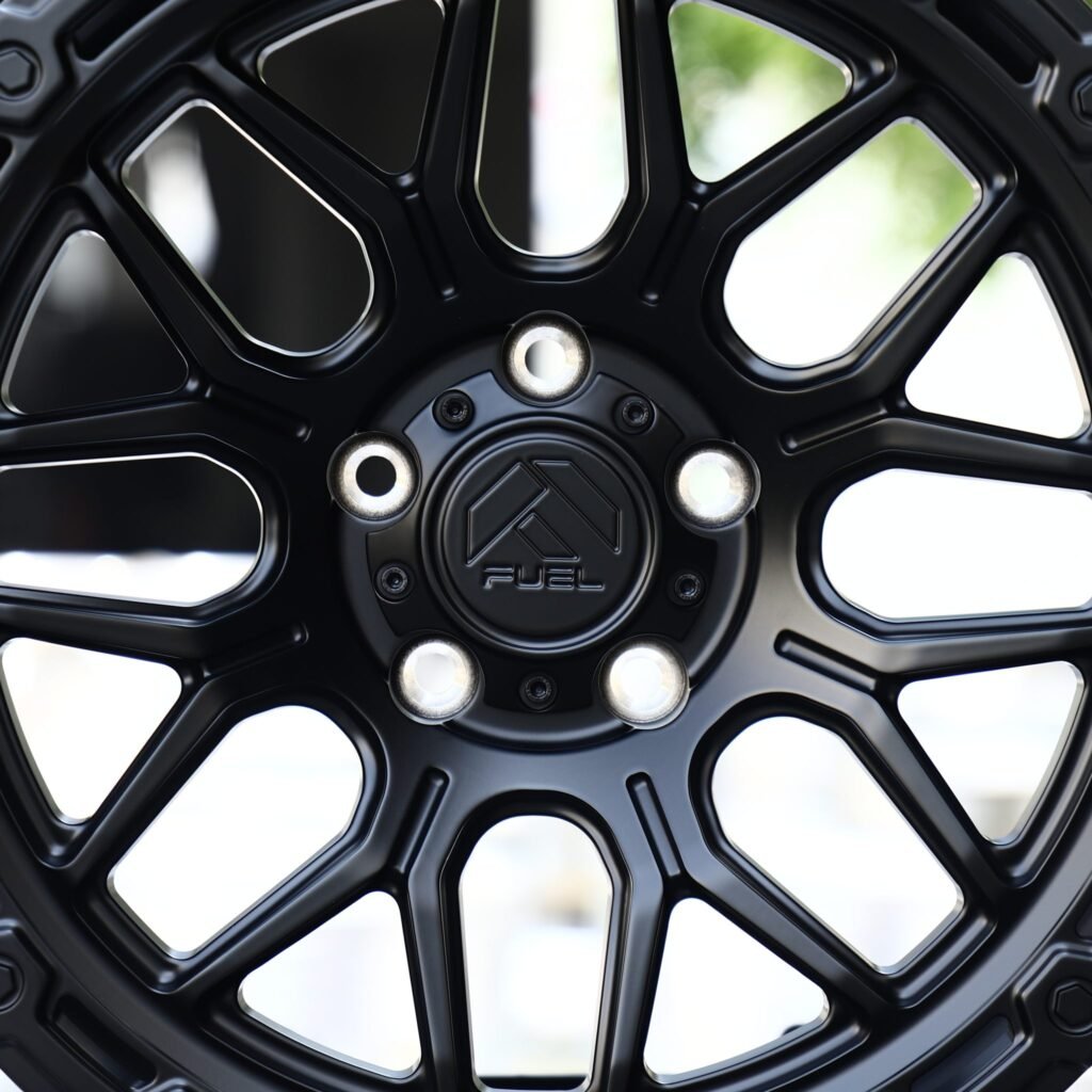 5x127 wheels – Satin Black Y-Mesh (Fuel-Style), side view