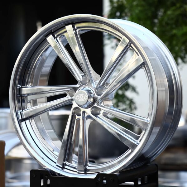 GMC Terrain wheels – Polished Twin 5-Spoke 2-Piece Deep Lip (GMC OEM-Style), front view