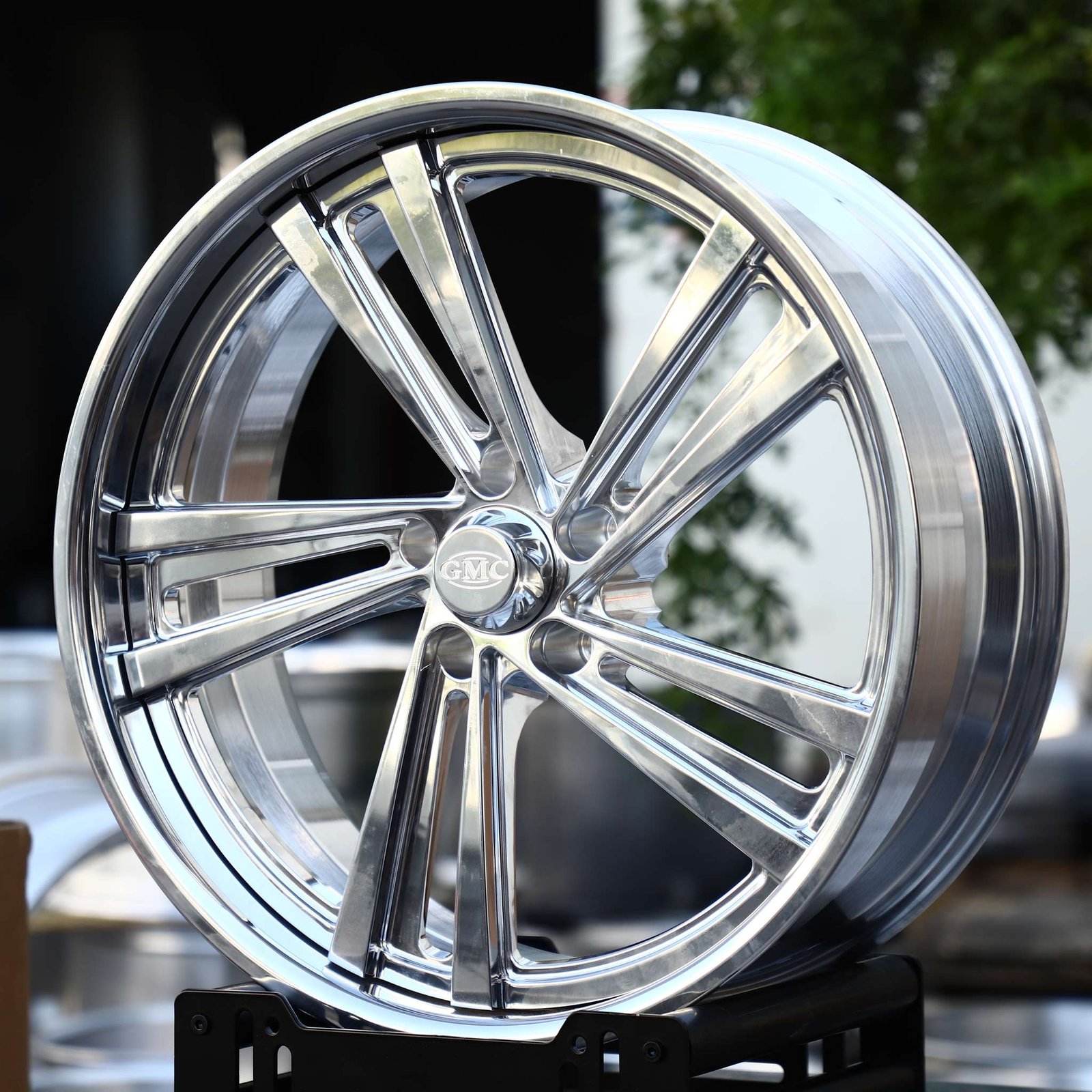 GMC Terrain wheels – Polished Twin 5-Spoke 2-Piece Deep Lip (GMC OEM-Style), front view